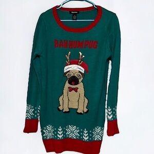 Repartee Pug Christmas sweater. Size medium